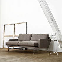 Contemporary sofa / fabric / leather / polished...