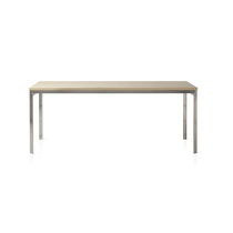 Contemporary table / ash / brushed stainless...