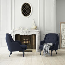 Contemporary armchair / fabric / aluminium...