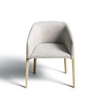 Contemporary chair / fabric / leather /...