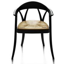 Traditional chair / fabric / leather / straw