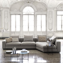 Modular sofa / contemporary / fabric / leather