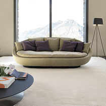 Contemporary sofa / fabric / leather / 2-person