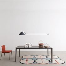 Contemporary table / MDF / metal / ceramic