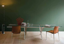 Contemporary table / glass / rectangular...