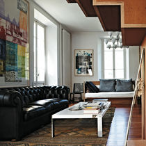 Contemporary coffee table / wooden / glass...