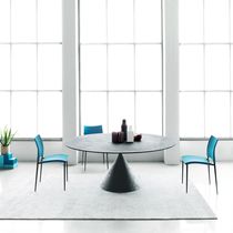 Contemporary table / MDF / glass / ceramic