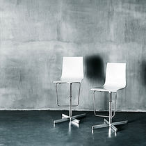 Contemporary bar chair / acrylic / leather...