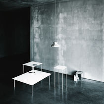 Contemporary side table / metal / square...