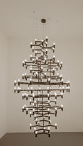 Traditional chandelier / sandblasted glass...