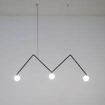 Pendant lamp / aluminum / blown glass /...