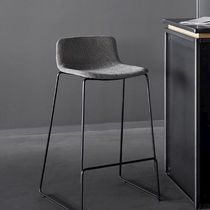 Contemporary bar stool / leather / fabric...