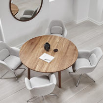 Contemporary dining table / oak / oak base...