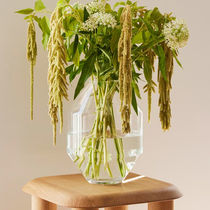 Contemporary vase / glass / transparent