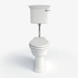 free-standing toilet / ceramic / with high tank