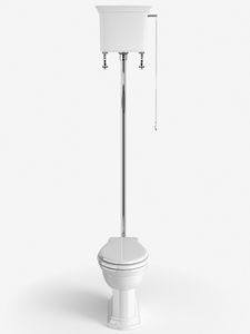free-standing toilet / ceramic / with high tank