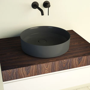 countertop washbasin / round / Solid Surface / contemporary