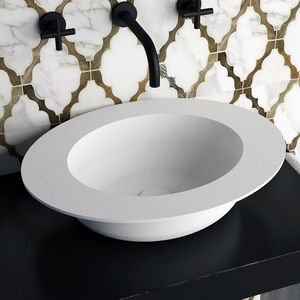 countertop washbasin / oval / Solid Surface / contemporary