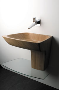 handbasin mixer tap / wall-mounted / chromed metal / brass