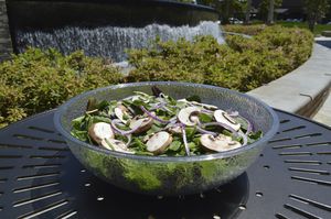 glass salad bowl