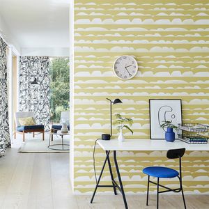 contemporary wallpaper / patterned / fabric look / gray