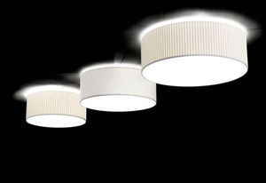 contemporary ceiling light / round / fabric / fluorescent
