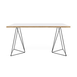 oak desk / wood veneer / lacquered wood / plywood
