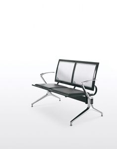 metal beam chairs / 3-seater / indoor