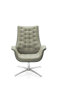 contemporary visitor armchair / fabric / swivel