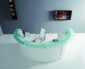 semicircular reception desk / modular / metal