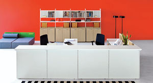 metal reception desk