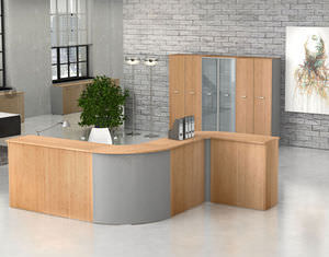 wooden reception desk 1