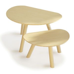 contemporary coffee table / wooden / wooden base / curved