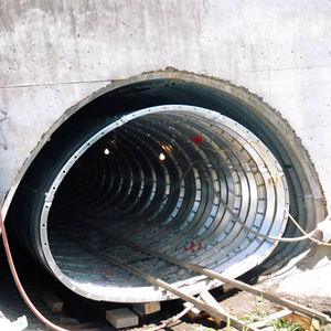corrugated metal sheet / curved / steel / for bridge construction