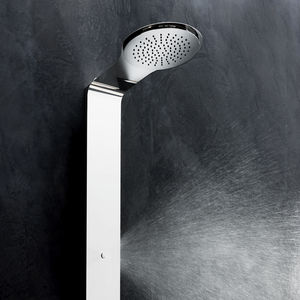 wall-mounted shower set / contemporary / with hand shower / with fixed-column shower head