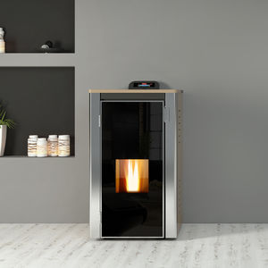 pellet boiler stove / contemporary / metal