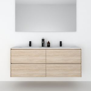 double washbasin cabinet / wall-hung / wooden / contemporary