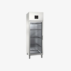 upright refrigerated display case / illuminated / for commercial kitchens