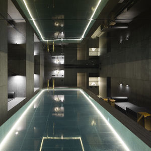 rectangular swimming pool-spa