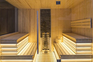 Finnish sauna / home / wooden / indoor