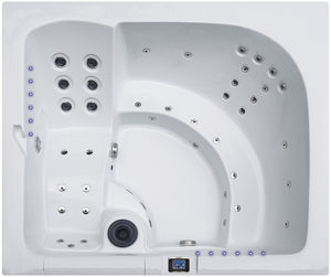 above-ground hot tub / built-in / rectangular / 4-seater
