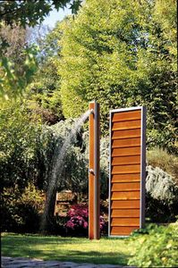 wooden garden shower