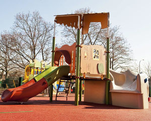 public entity play structure / plastic / steel / HPL