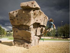 climbing boulder