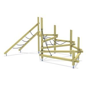 wooden climbing structure