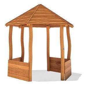 oiled wood garden pavilion