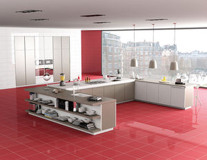 indoor tile / kitchen / floor / porcelain stoneware