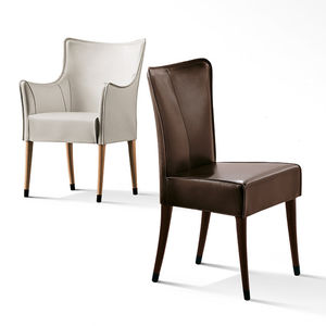 contemporary chair / with armrests / upholstered / fabric