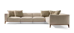 modular sofa / contemporary / fabric / leather