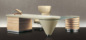 executive desk / maple / Macassar ebony / glass